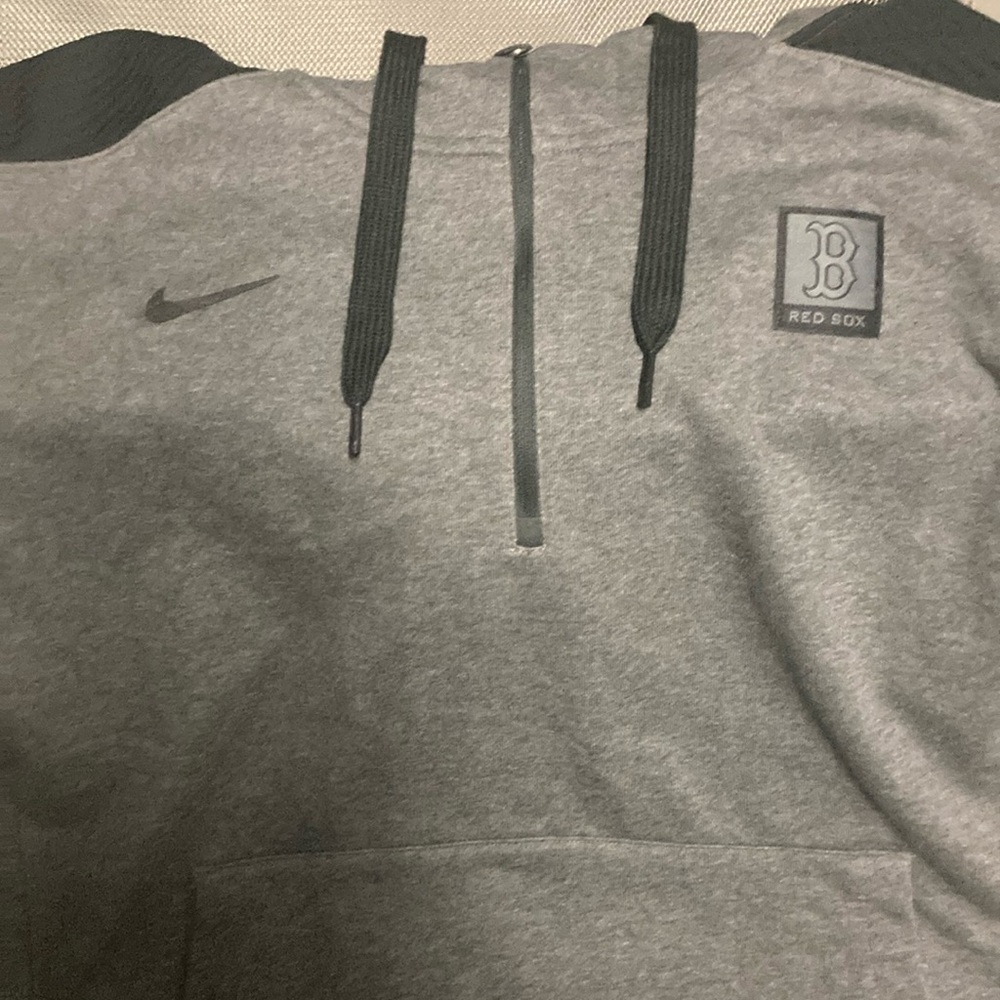 Black/Gray Nike MLB Boston Red Sox 1/4 Zip Short Sleeve Hoodie
Size:XL